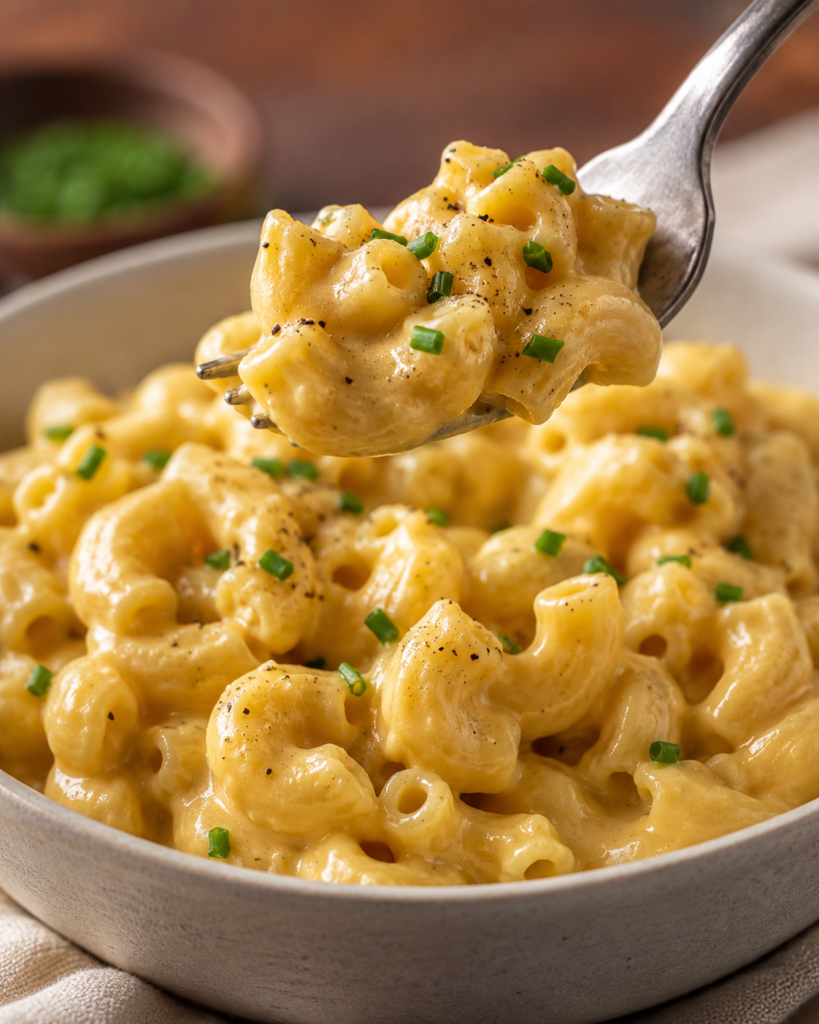 High-Protein Vegan Mac and Cheese Fork Lift