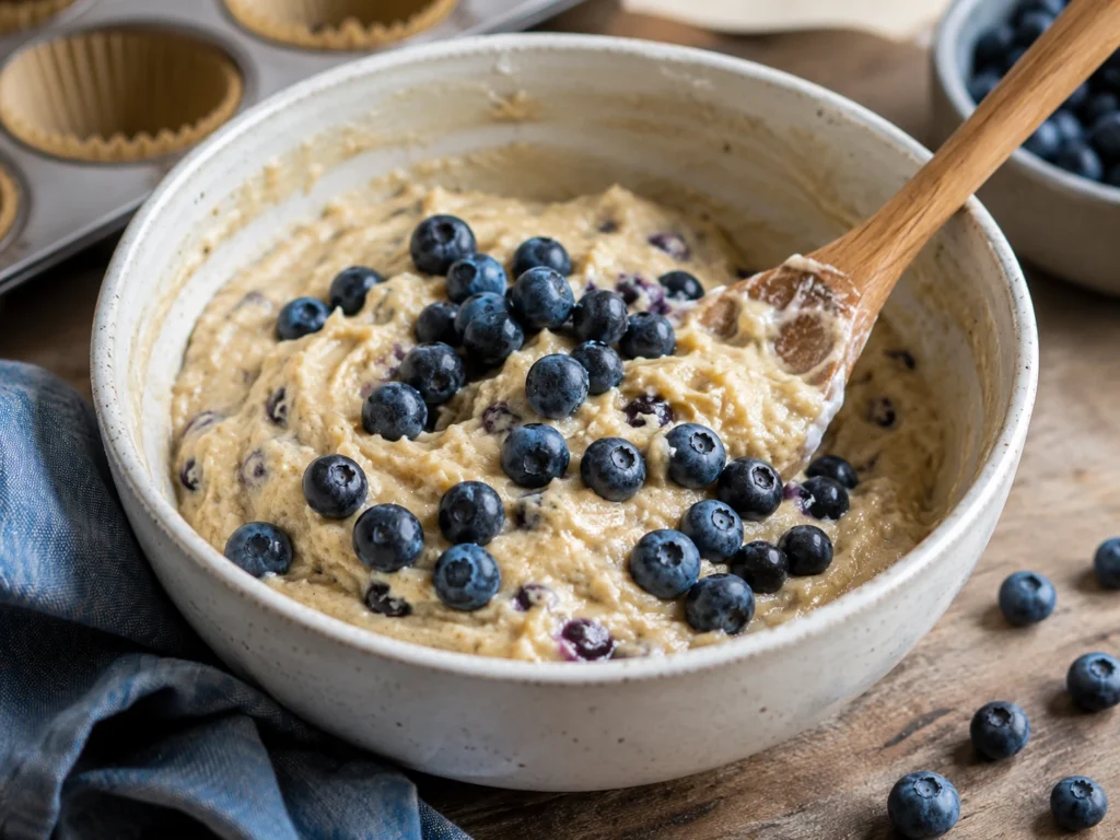 blueberry protein muffin batter