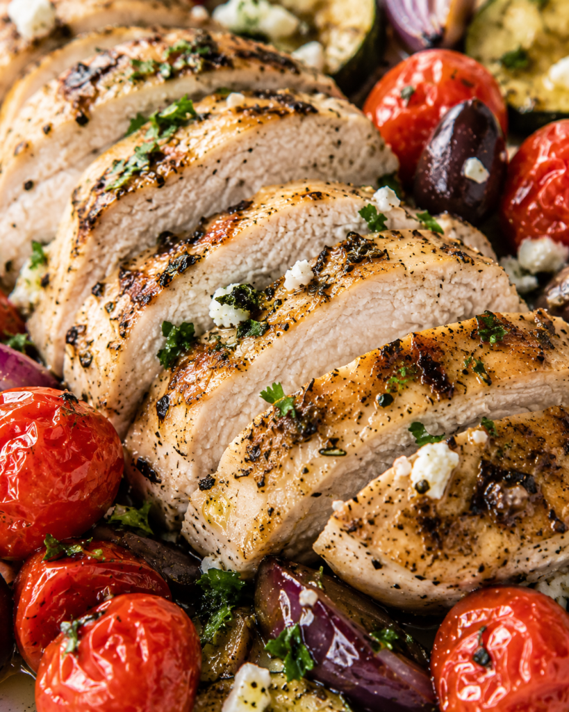 juicy Mediterranean chicken slices