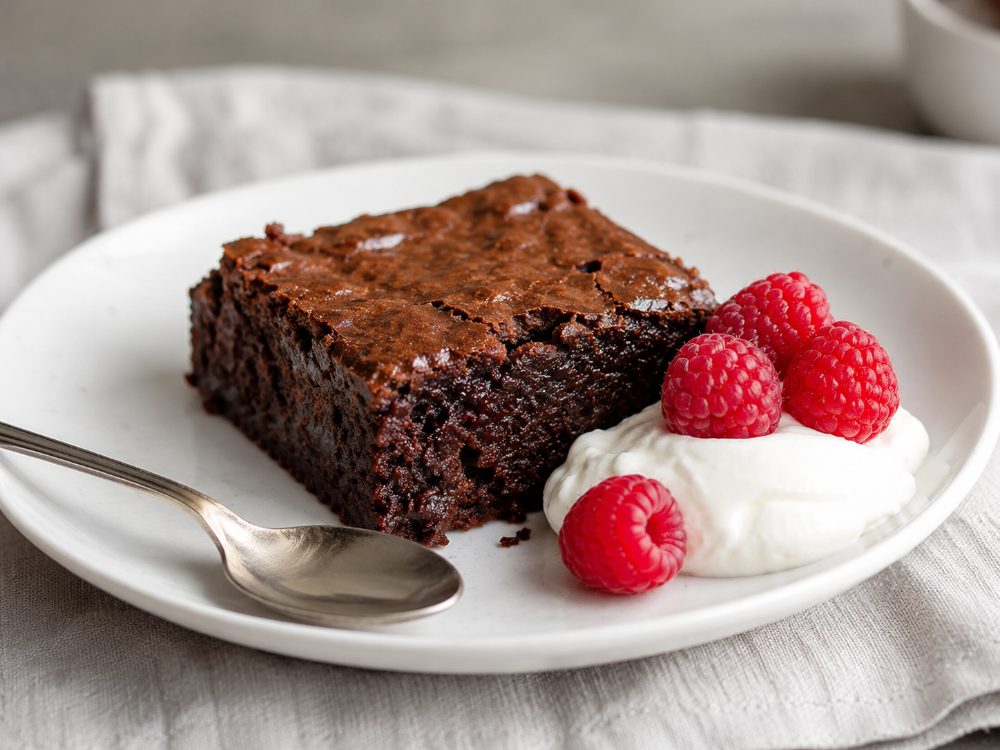 Ultra-realistic editorial food photo showing fudgy cottage cheese brownies arranged on a cooling rack with parchment paper, deep chocolate color, moist dense texture, and one brownie cut open to reveal the soft fudgy center.